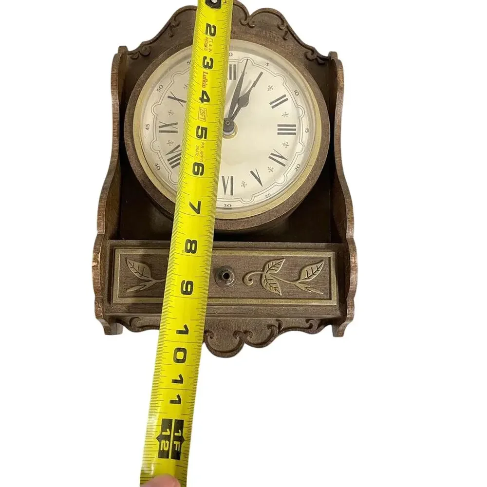Vintage Spartus Wall Hanging Plug In Clock With Drawer For Storage Trinkets HLBN